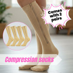 BBL recovery zipper compression stockings beige – side view 