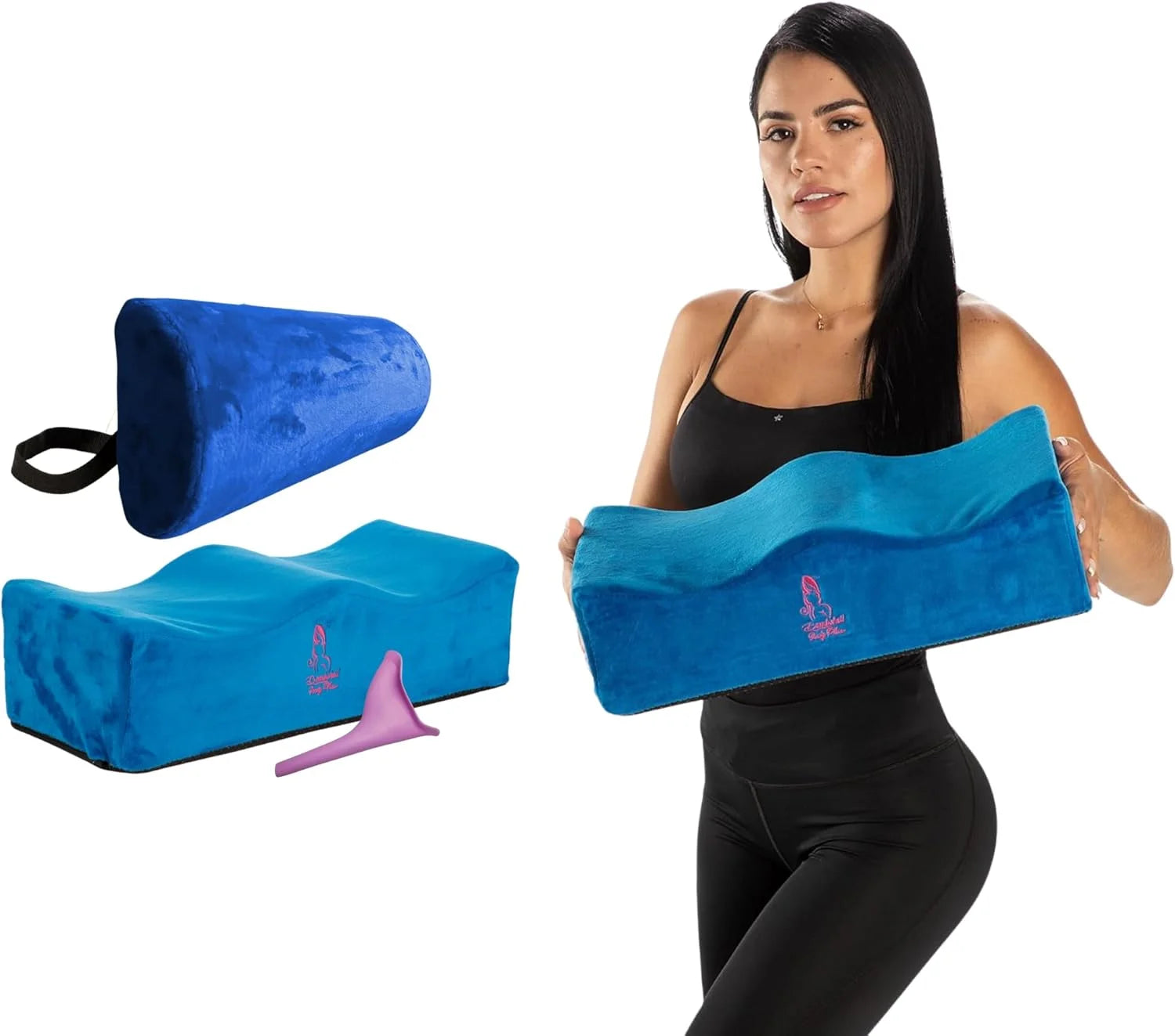 BBL Pillow After Surgery with Detachable Lumbar Back Support Blue – Post-Surgery Butt Cushion and Backrest – Bombshell Booty Pillow #Blue
