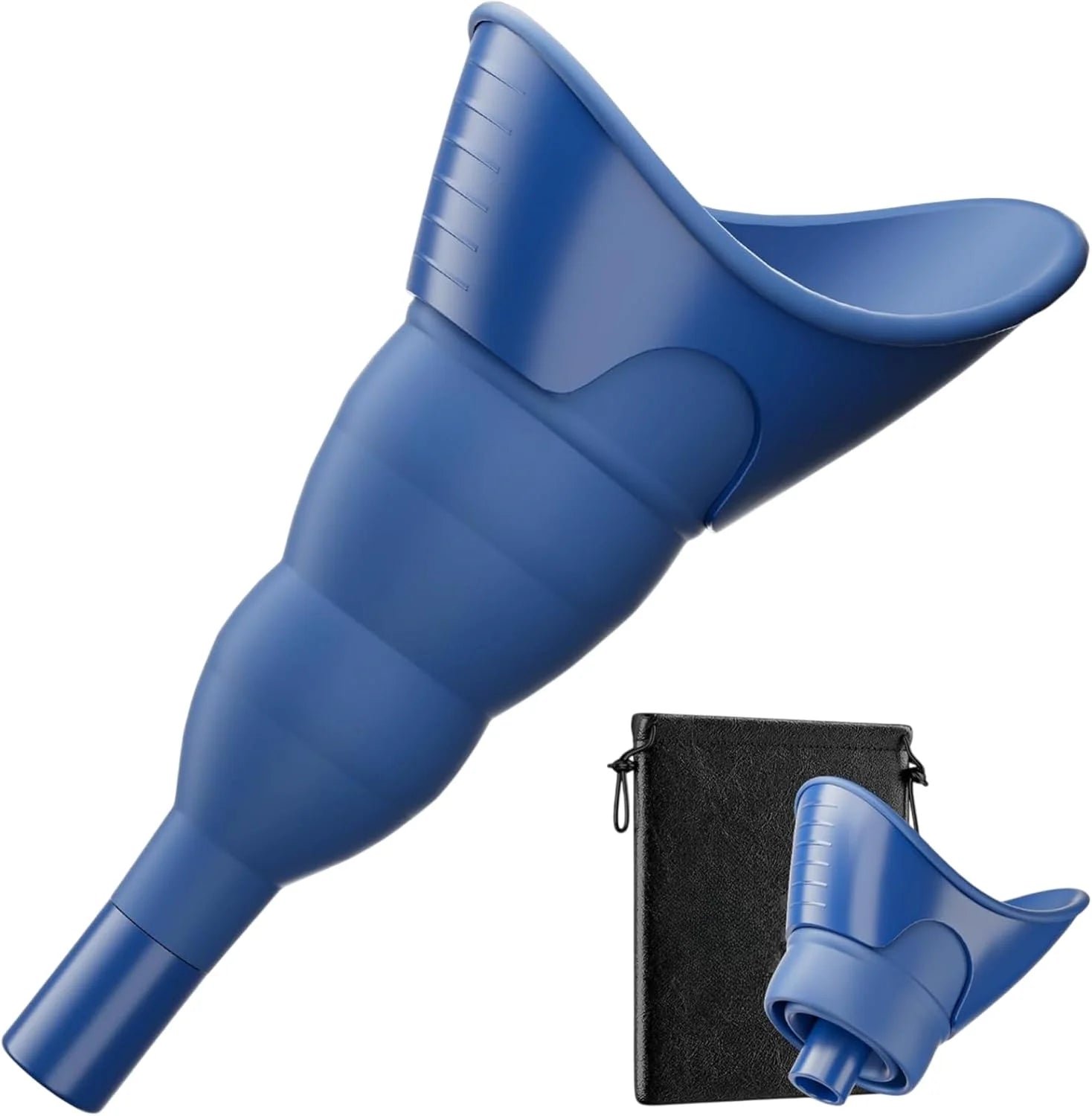 Collapsible female urinal common uses – travel, camping, post-surgery recovery, bedridden care, and emergencies Blue 