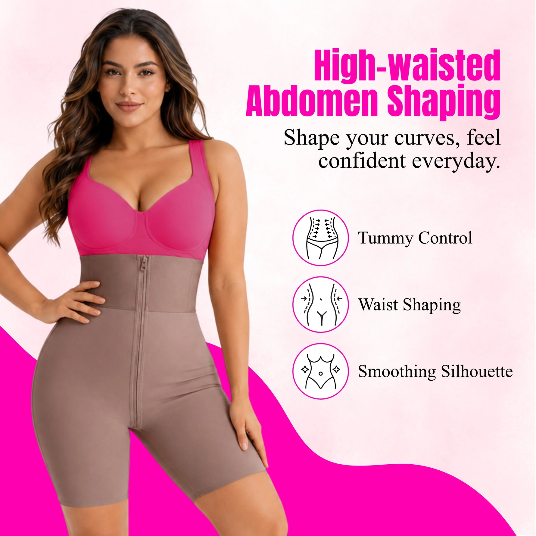 Close-up of breathable soft 4-way stretch fabric used in high-waist shapewear shorts
